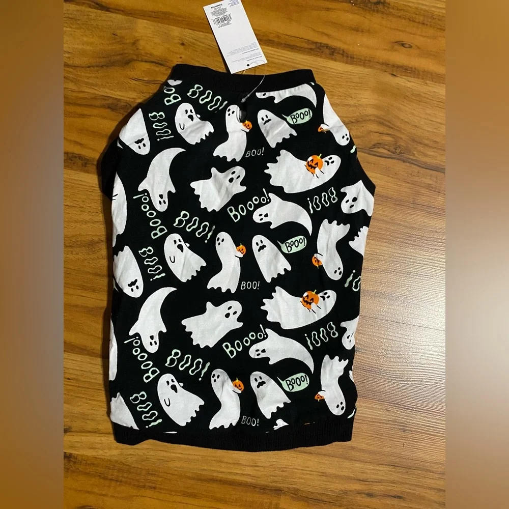 Old Navy Halloween Print Jersey Knit T-Shirt for Pets Dogs Ghost Boo Size Medium